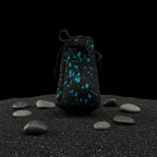 All Natural Cowhide Poop Bag-Black with Turqoise