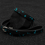 All Natural Cowhide Collar-Black w/Turquoise Foil