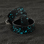 All Natural Cowhide Collar-Black w/Turquoise Foil
