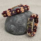 Maroon/Peach/Purple  Paracord Buckle Collar 2MM Dogs
