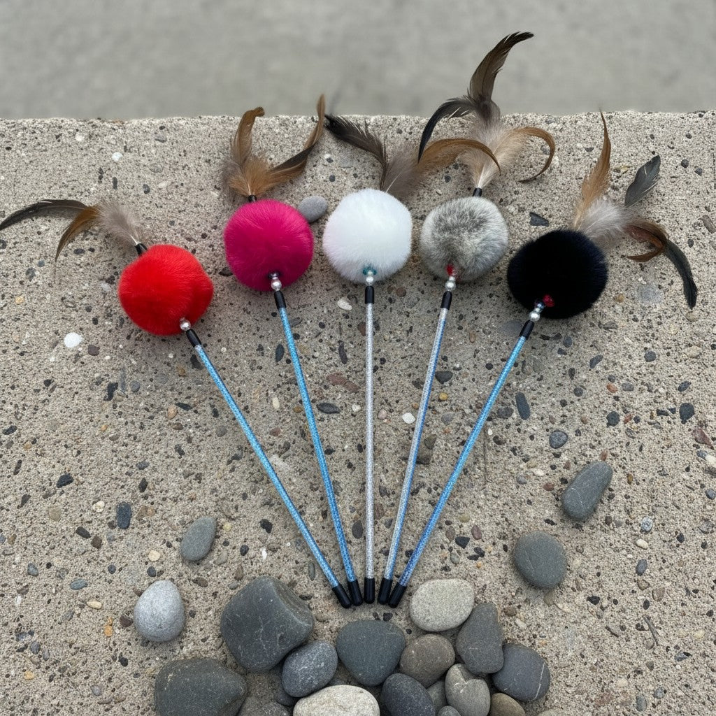 Cat Wands with Rabbit Fur