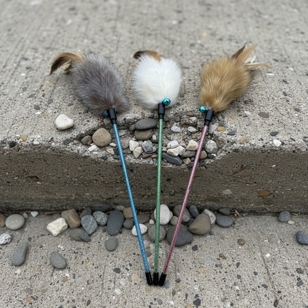 Cat Wands with Rabbit Fur