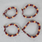 Maroon/Peach Flower/Purple Paracord Martingale Collar