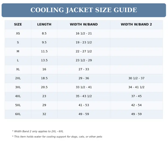 Cooling Dog Jackets-Size XS to 6XL