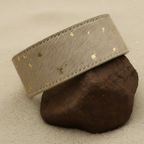 All Natural Cowhide Collar-White with Gold