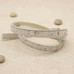 All Natural Cowhide Collar-White with Gold