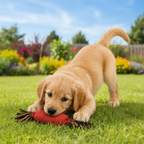 Leather Hot Dog Toy with Squeaker