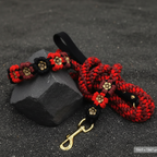 Red/Black Gold Petal Flower Paracord Collar-Buckle