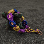 Purple/Blue/Yellow w/Gold Flower Paracord  Collar-Martingale