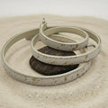 All Natural Cowhide Leash-White with Gold