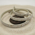 All Natural Cowhide Leash-White with Gold