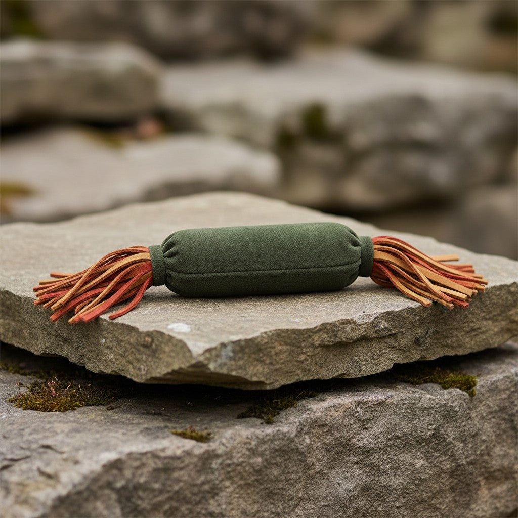 Leather Hot Dog Toy with Squeaker
