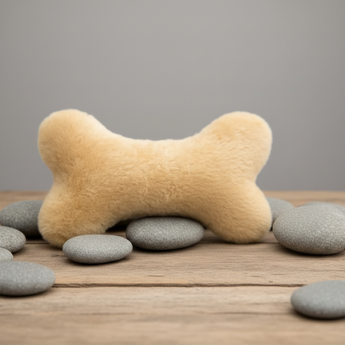 100% Sheepskin Bone w/Squeaker