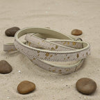 All Natural Cowhide Leash-White with Gold