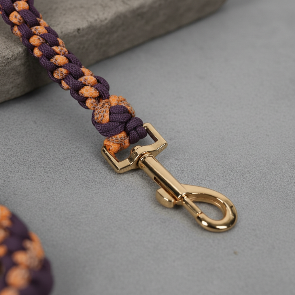 Maroon Flower  Paracord Leash-3 Sizes