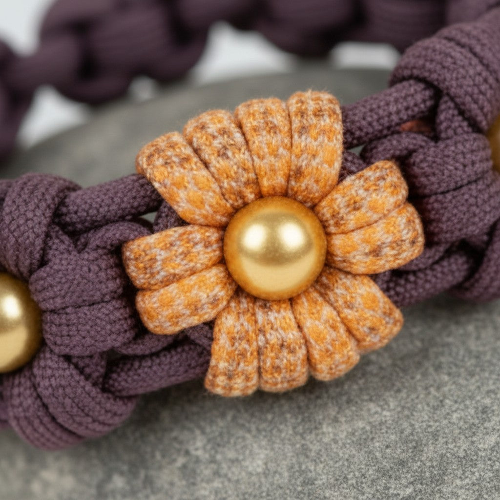 Maroon/Peach/Purple Paracord Buckle Collar 4MM