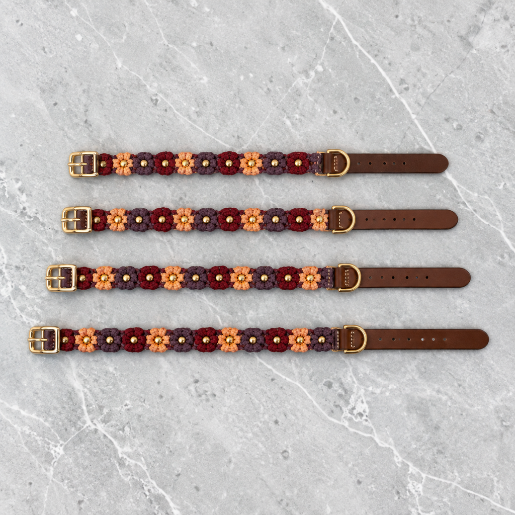 Maroon/Peach/Purple Paracord Buckle Collar 4MM