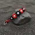 Red/Black Flower Paracord Collar with Rhinestone-Martingale