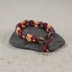Maroon/Peach Flower/Purple Paracord Martingale Collar