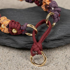 Maroon/Peach Flower/Purple Paracord Martingale Collar