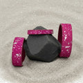 All Natural Cowhide Collar-Pink w/Silver Foil