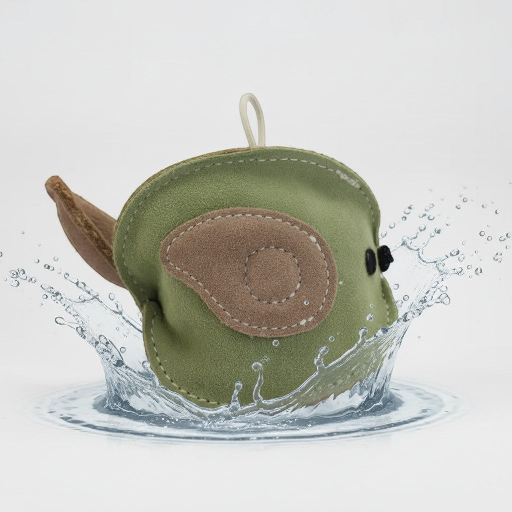 Leather Puffer Fish Dog Toy