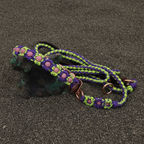 Purple/Green Paracord Collar w/Rose Gold Center Bead