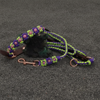 Purple/Green Paracord Collar w/Rose Gold Center Bead