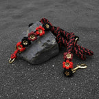 Red/Black Gold Petal Flower Paracord Collar-Martingale