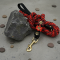 Red/Black Gold Petal Flower Paracord Leash
