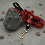 Red/Black Gold Petal Flower Paracord Leash