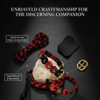 Red/Black Gold Petal Flower Paracord Collar-Martingale