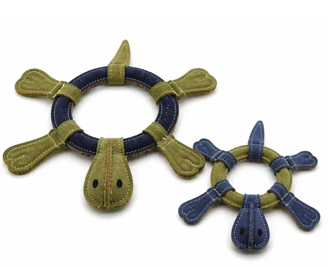 Leather Ring Turtles w/Squeaker