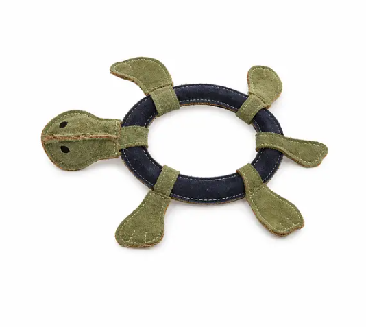 Leather Ring Turtles w/Squeaker