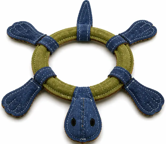 Leather Ring Turtles w/Squeaker